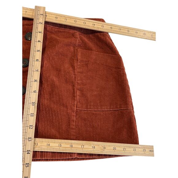 Chloe & Katie Orange Corduroy Miniskirt Youth Size XL Y2K 70s Clueless Preppy - Picture 6 of 6